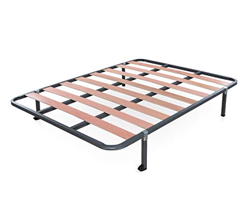 Dormidán - Somier Somieres de Laminas | Patas de 30cm de Alto | Fabricado en Tubo de Acero 30 x 30mm | Medida 135x180cm