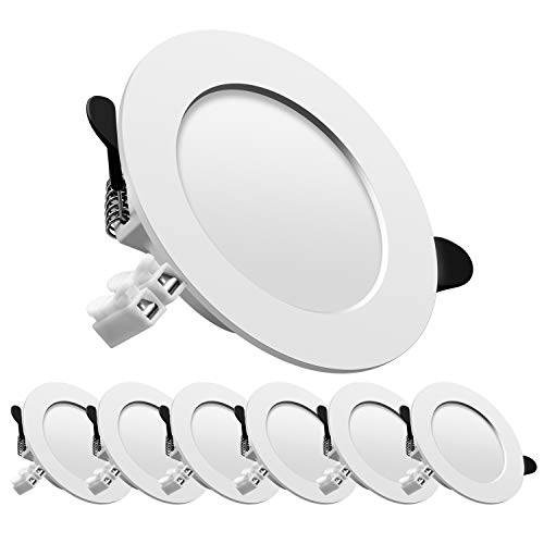Downlight led empotrable redondo,Iluminacion 7W (700 lm),6000K (Luz Fr?a), Blanco,foco empotrable LED,Ojos de buey de led 6 pack