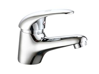 DP Grifería - Grifo monomando de lavabo, color plateado, serie Naranjo