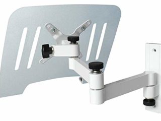 Drall Soporte de Montaje en Pared para computadora portátil (Aprobado por TÜV SÜD) Blanco con Adaptador de portátil Bandeja de Placa Plata Modelo: L52W-IP3S