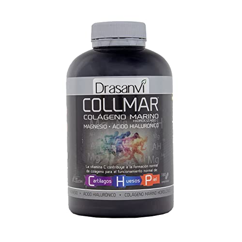 DRASANVI COLLMAR COMPRIMIDOS - COLÁGENO Marino Hidrolizado + Magnesio + Calcio + Vitamina C + Ácido hialurónico - Sabor VAINILLA - 180 comprimidos
