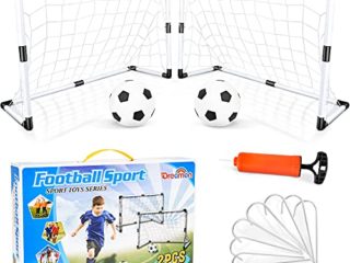 Dreamon Juego de 2 Puertas de Fútbol Infantil Portería de Fútbol y Bolas interactiva Juguete para Niños