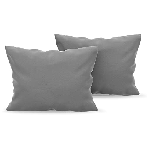 Dreamzie Fundas de Almohada (Juego de 2) - para Las Almohadas 50 x 70 cm, Gris Antracita, Microfibra (100% Poliéster) - Fundas de Cojines de Calidad con una Suavidad Incomparable