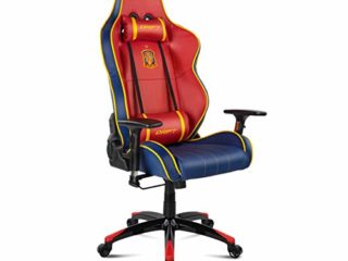 Drift DRRFEF- Silla Gaming Real Federación Española de Fútbol, reposabrazos 3D, Asiento basculante, Altura Regulable, Respaldo reclinable, Cojines Cervical y Lumbar, Multicolor