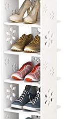 Dripex Estante Zapatero Estrecho Multifuncional Mueble Zapatero Blanco de Material Nuevo para Pasillo Dormitorio Salón Cocina, 8 Niveles