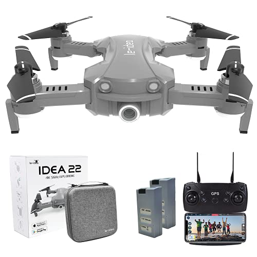 Drone Plegable GPS con Camara 4k Profesional, 120º Gran Angular, 5GHz WiFi FPV Quadcopter con Cámara HD, Modo sígueme, Modo Sin Cabeza, Retorno a Casa, Drone RC para Adultos