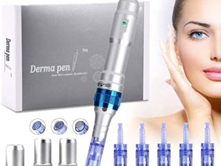 Dr.pen A6 Ultima con Certificado CE, Mysweety Derma Roller Pen Stamp System, para el Tratamiento de La Pérdida de Cabello Cicatriz Acné Cicatrices, Dr Pen con 2 Piezas 12 Micro Agujas