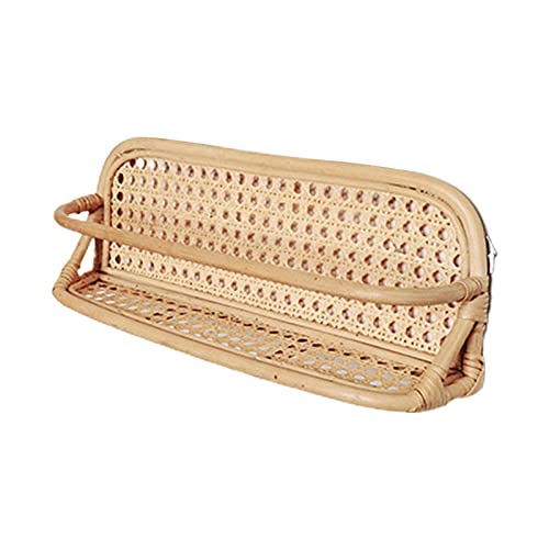 DRXX Estante de Ratán, Estante de Baño de Bambú, Canasta de Tanque de Inodoro de Mimbre Tejida, Canasta de Almacenamiento para Colgar en la Pared de Ratán Tejida a Mano, Organizadores de Mostrador