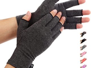 Duerer Arthritis Gloves, guantes de compresión mujeres y hombres alivian el dolor de reumatoide, RSI, túnel carpiano, guantes de mano para el trabajo diario (Negro, M)