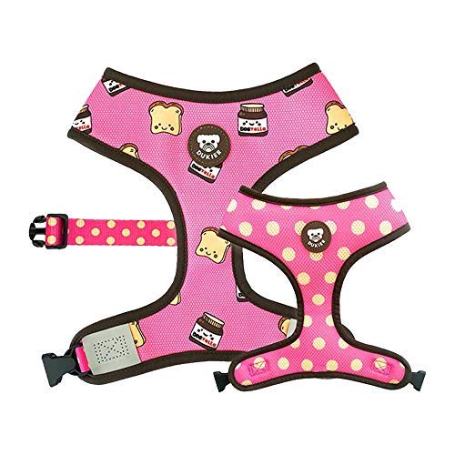 DUKIER - Arnés Reversible para Perro, Chaleco Antitirones, Transpirable y Reflectante para Mascotas, de Neopreno y Malla, Ajustable, Diseño de Dogtella, Talla S