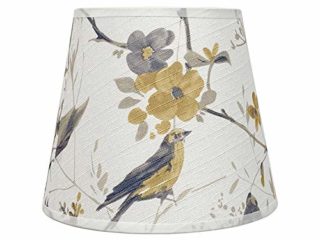 DULEE Top 5 x Altura 6.5 x Bottom 7.5 inches E27 Holder Pantalla de Lámpara Tulipa Plisada Para Lámpara Pantalla de Lámpara de Mesa,Bird