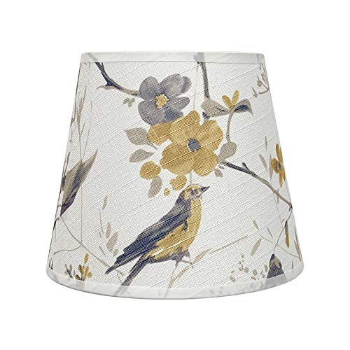 DULEE Top 5 x Altura 6.5 x Bottom 7.5 inches E27 Holder Pantalla de Lámpara Tulipa Plisada Para Lámpara Pantalla de Lámpara de Mesa,Bird