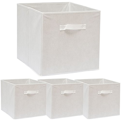 DuneDesign 4 Cajas de Almacenamiento para Kallax - 33x38x33 Cestas de Tela con Asa - Cubo Plegable