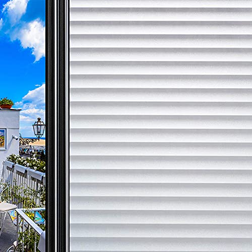 DUOFIRE Vinilo para Ventana de Privacidad Vinilo de Ventana Persianas Decorativa del Película de Ventana Autoadhesiva Sin Pegamento Película para Vidrio Anti-UV (90cm X 200cm, DP040)