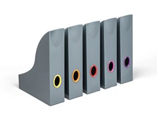 Durable 770657 Archivo de revista Varicolor, 5 piezas en un juego, antracita con agujeros para los dedos de color