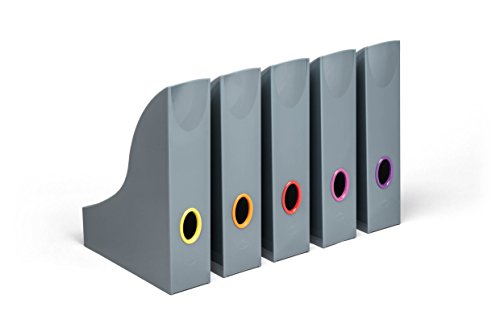 Durable 770657 Archivo de revista Varicolor, 5 piezas en un juego, antracita con agujeros para los dedos de color