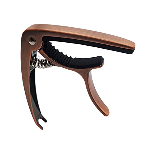 Durable Spring Build Trigger Capo para guitarra eléctrica/acústica, ukelele, banjo, mandolina (bronce)