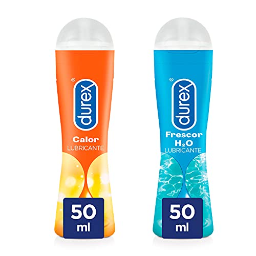 Durex Pack Lubricantes Efecto Calor Y Efecto Frescor, De Base Agua, Rojo, 2 x 50 ml, 2 Unidad
