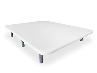 DUÉRMETE ONLINE Base Tapizada 3D Reforzada, Anti Ruido con 5 Barras de Refuerzo 6 Patas metálicas roscadas de 27cm, Blanco, 135x190