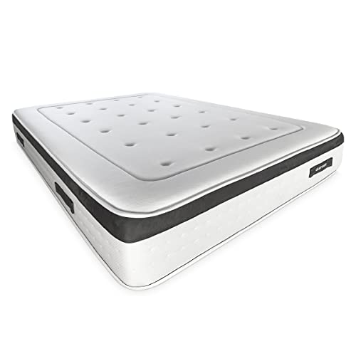 Duérmete Online - Colchón Viscoelástico Nature Biogel, Altura 29cm, Firmeza y Confort Óptimos, Tejido Termorregulador, Blanco, 135x190