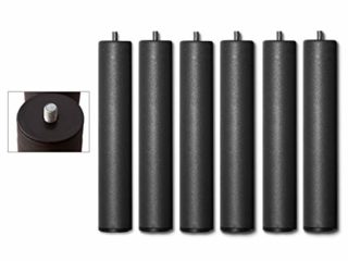 Duérmete Online - Juego de 6 Patas de 27 cm, para somier y base tapizada, cilíndricas roscadas, color Gris