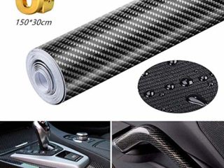 Eagool Vinilo Fibra Carbono, Película Pegatina Decoración Autoadhesiva A Prueba de Agua Libre de Burbuja 150 * 30CM, para Motocicleta Móvil Ordenador