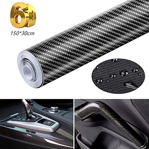 Eagool Vinilo Fibra Carbono, Película Pegatina Decoración Autoadhesiva A Prueba de Agua Libre de Burbuja 150 * 30CM, para Motocicleta Móvil Ordenador