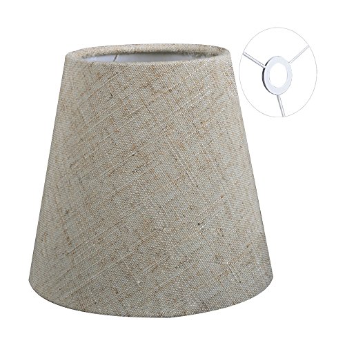 Eastlion 5.5" E14/E27 Tela Pantalla de Lámpara de Araña Pantalla de Lámpara de Mesa Pequeña,Lino