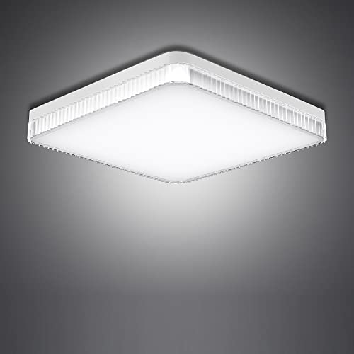 EASY EAGLE LED Lámpara de Techo Cuadrada 23CM, 36W 6500K 3240LM Plafón Para Baño Cocina Sala de Estar Dormitorio Pasillo Habitacion