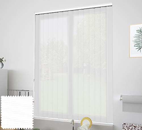 EB ESTORES BARATOS Cortina de Lamas Verticales Tecnoscreen/Bloqueo UV 70% con Transparencia. Lo ajustamos a su Medida Ancho x Alto. Color: Blanco. Medidas: 250cm x 240cm