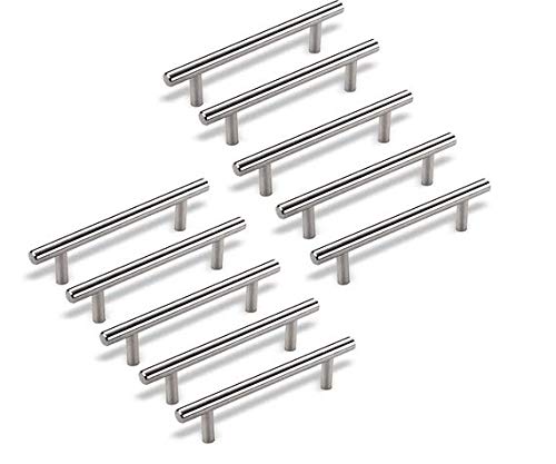 Ebeta 10s Manijas de Arco Manijas de gabinete Manija de Muebles Manija de Barra Manijas de barandilla, Manija de cajón Manija de Cocina Acero Inoxidable Ø 12 mm (Distancia de perforación - 64 mm)