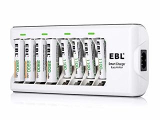 EBL 808 Cargador de pilas con 4 Unidades de AA 2800mAh y 4 unidades AAA 1100mAh Ni-MH Baterías Recargables