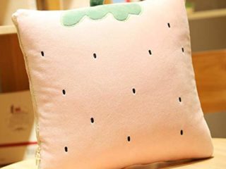 Ecloud Shop Cojín Manta Creativa 2 en 1 Almohada Edredón Multifuncional Almohada Manta Respaldo Cojín Suave y Decorativa Siesta Cojines para sofá Cama Silla de Oficina (Fresa)