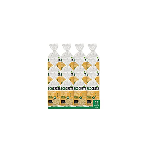 Ecocesta - Pack de 12 Unidades de 110 g de Tortitas Ecológicas de Maíz - 110 g - Sin Azúcar Añadido y Sin Gluten - Aptas para Veganos - Alto Contenido en Hidratos de Carbono