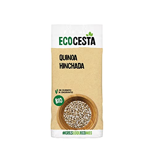 Ecocesta - Quinoa Ecológica Inflada Sin Azúcar Añadido - 125 g - Apta para Veganos - Ayuda a Controlar tu Peso - Alto Contenido en Fibra y Proteínas - Ideal para Acompañar Sopa y Sofritos Vegetales