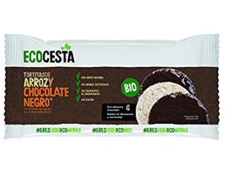 Ecocesta - Tortitas Ecológicas de Arroz y Chocolate Negro - 100 g - Sin Gluten - Aptas para Veganos - Alto Contenido en Hidratos de Carbono - Ideales para Desayunos y Meriendas