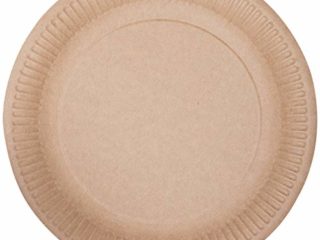ECOCLEO® Eco Platos desechables | Redondo 15 cm | Juego de platos 100 piezas | Color kraft | Carton para alimentos | Plato estable | Biodegradable y reciclable. (Redondo 15 cm, Kraft)