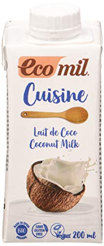 Ecomil - Cuisine Coco, Crema de Coco Bio, Salsa de Coco para cocinar, Nata Bio de Coco, Ingredientes de Agricultura Ecológica - 200 ml