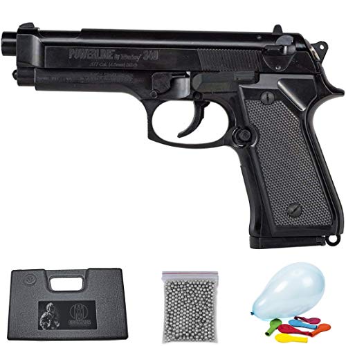 ECOMMUR P-340 | Pistola de balines (Bolas BB's de Acero Tipo perdigones) por Aire comprimido SIN CO2 (Muelle) | <3,5 Julios