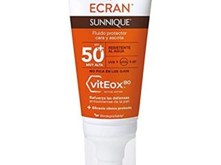 Ecran Sunnique, Fluido Protector Cara y Escote con SPF50+ - 50 ml