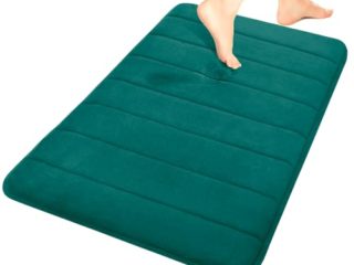 Edihome, Alfombra Baño, Alfombrilla Antideslizante, Suave, Absorbente, Lavable a Máquina, Gris, Beige y Azul, Tamaño S Y M (Verde, 40_x_60_cm)