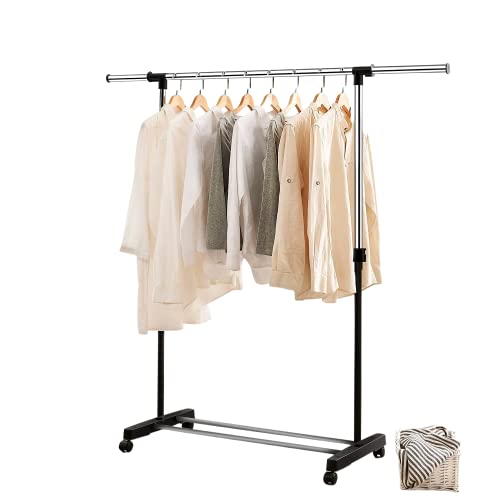 Edihome, Burro Ropa, Perchero Colgador de Ropa, Vestidor, Acero Galvanizado, Portátil con Ruedas