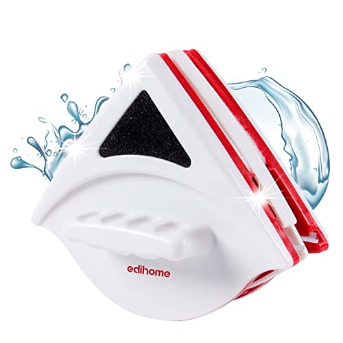Edihome, Limpia Cristales Magnético, con Doble Lateral para Ventanas de 15-24 mm, Profesional, Limpiacristales, Incluye 6 esponjas, 4 escobillas, 12 ajustadores de esponjas (Set Base)