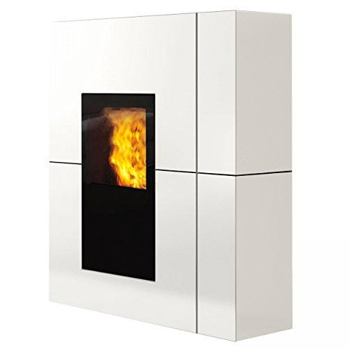 Edilkamin Blade H E805900 - Estufa de pellets de acero blanco mate 18 / A++