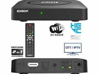 EDISION Ping - Ott IPTV Linux Receptor H265/HEVC Negro, Stalker, Xtream, WebTV, Media Player, Wi-Fi on Board, USB, HDMI, LAN, Mando a Distancia 2en1.