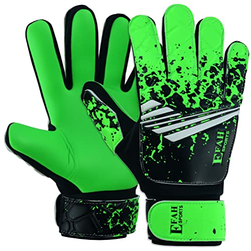 EFAH SPORTS Guantes de portero de fútbol para niños y niños, guantes de portero de fútbol juvenil, con palmas de agarre súper