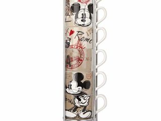 EGAN - Juego de 6 tazas de café apilables PWM02I/6XY en The City en Porcelana + Metaltrack de 80 ml | Tazas multicolor, 21 × 9 cm, apto para lavavajillas y microondas