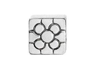 Eguzkilore Charm Plata de Ley 925mm Abalorio Baldosa de Bilbao, Compatible con Pulseras Eguzkicharm, Pandora y Otras Pulseras de Estilo Europeo.