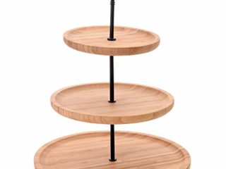 EH Excellent Houseware Molde para galletas con 3 niveles, diámetro de 28 cm, bambú