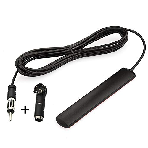 Eightwood ®Antena Coche FM Antena Radio Coche Adaptador DIN a ISO Parabrisas Coche con Cable 3 Metros Compatible con Antena Radio Coche Am/FM Pioneer Yamaha Oenon Panasonic Onkyo Bose Sherwood